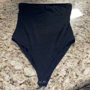 Black strapless body suit